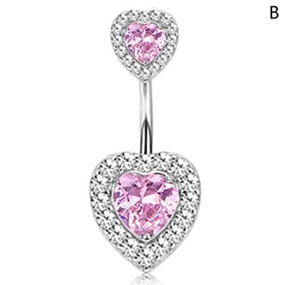 Kolczyk do pępka w kształcie serca z cyrkonią dla kobiet biżuteria do ciała