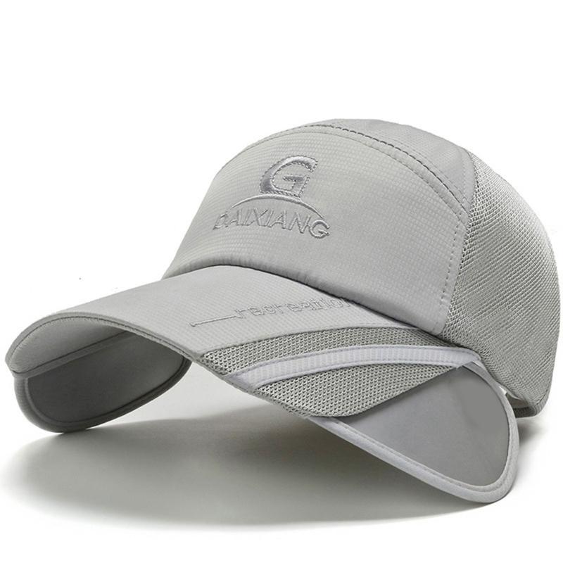 Unisex Baseball Caps Retractable Brim Polyester for Sun Hat for Spring Summer Adult Outdoor Adjustable Visor Cycling Hat