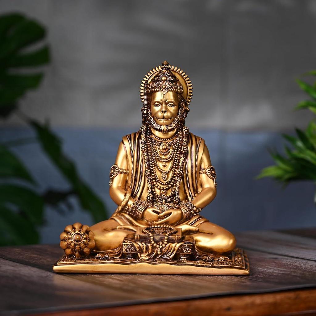Meditating Hanuman Murti Bajrangbali Murti Sankat Mochan Bhagwan Unique Design for Temple Idol Home Decor Corporate Gifts