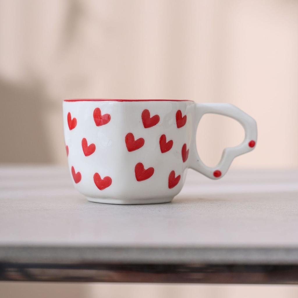 Ceramic Coffee Cup Large Capacity Macaron Color Mug Irregular Latte Cup