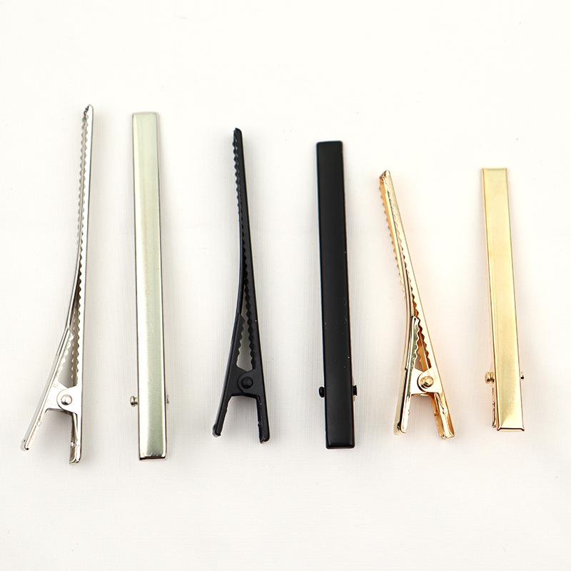 Handcrafted Duckbill Clips with A Fringe and Black One-line Hair Clips As Accessories