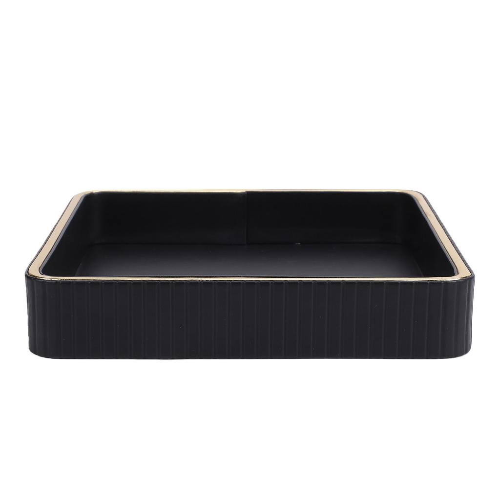 Perfume Tray Jewelry Trinket Organizer Tray Multipurpose Nightstand Organizer for Vanity Countertop Bedroom Black and