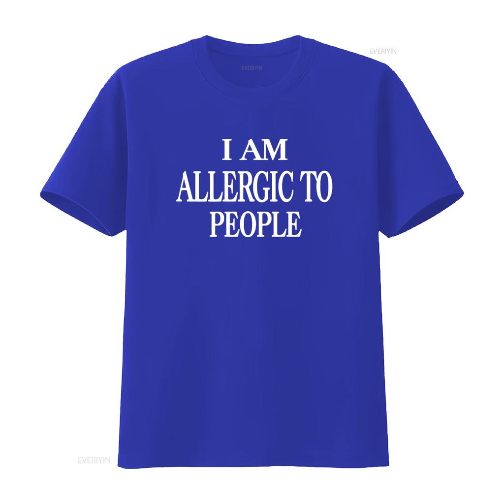 Lustig ich bin allergisch gegen MENSCHEN Damen T-Shirt vintage gewaschen Streetwear Stilvoll homme Atmungsaktiv Bequem Leicht Unisex