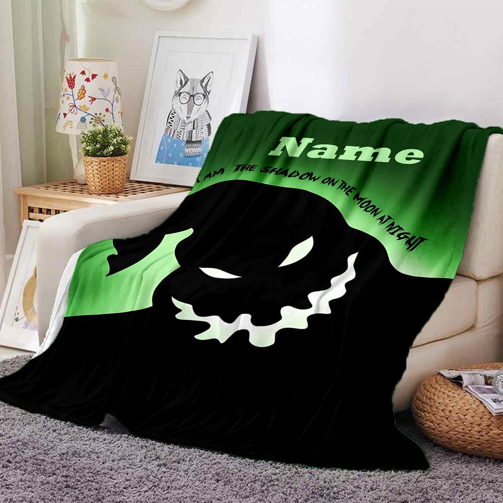 Custom Name The Nightmare Before Christmas Theme Printed Blanket - Perfect for Couch, Bed, Travel & Outdoor Use | Machine Washable, Cozy & Durable.