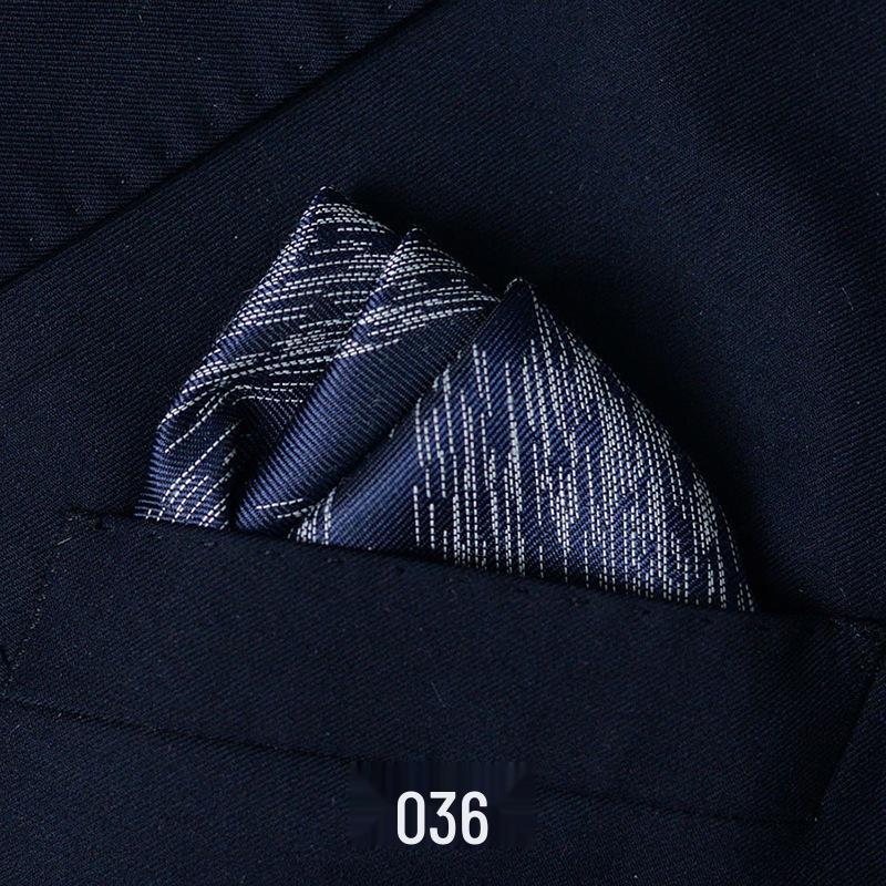Men's British Pattern Pocket Square - Suit Wedding Banquet Accessory, Polyester Cotton Handkerchief.