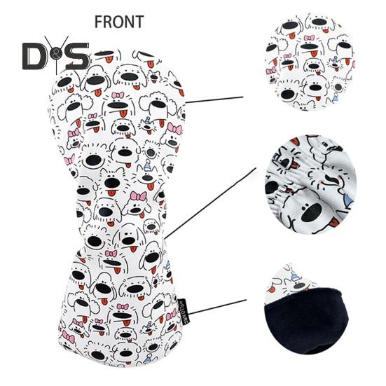 Golf Club Cover for Drivers Fairway Woods Hybrids Mallet Putter Headcover Cartoon Puppy Design Golf Club Protector