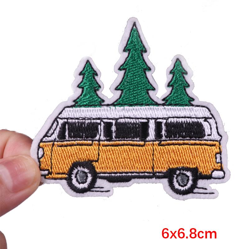 HOT MAM SUMMER Patch Outdoor Scenery Embroidered Patches For Clothes Iron On Patches For Clothing Backpack Embroidery Badges DIY