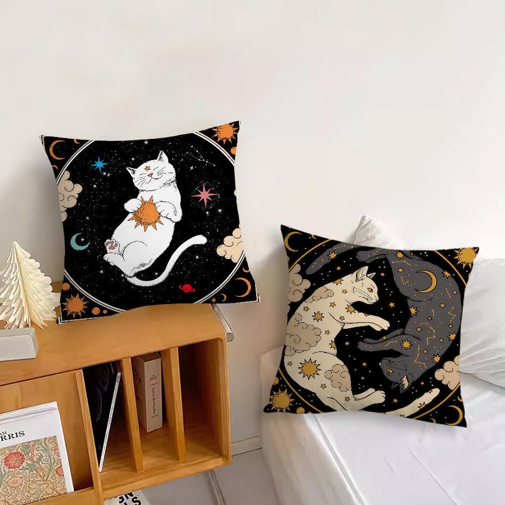 cute black cat cushion cover Pillow Cover Decoration Room Home Sofa living Office Car Nordic Simplicity