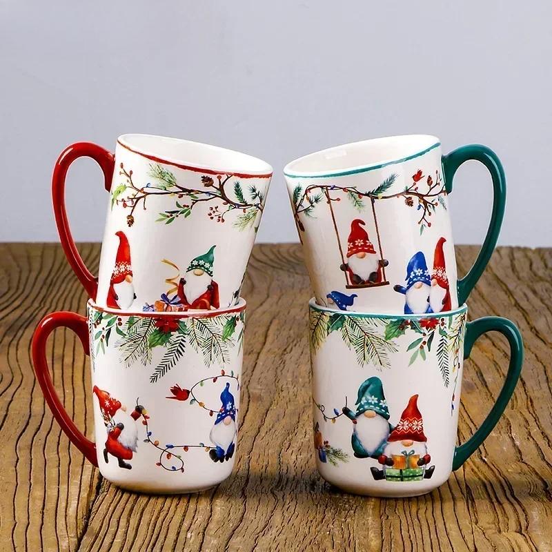 Exquisite Ceramic Plate Christmas Decoration Dinner Plate Healthy Underglaze Color Salad Plate Kitchen Tableware Accessories