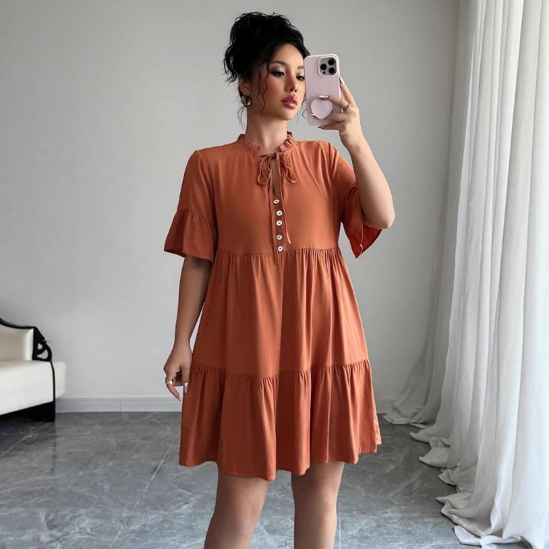 

Simple Style Strappy Dress for Women s Spring and Summer XL помаранчевий