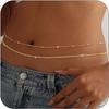 14K Gold Plated Waist Chain for Women - Gold Belly Body Chain Layered Waist Beads Chain Belt Beach Summer Jewelry Accessories for Women