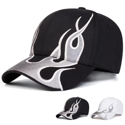 Unisex Baseballkappe mit Flammenstickerei Outdoor Verstellbar Frühling und Herbst Lässiger Sonnenschutzhut