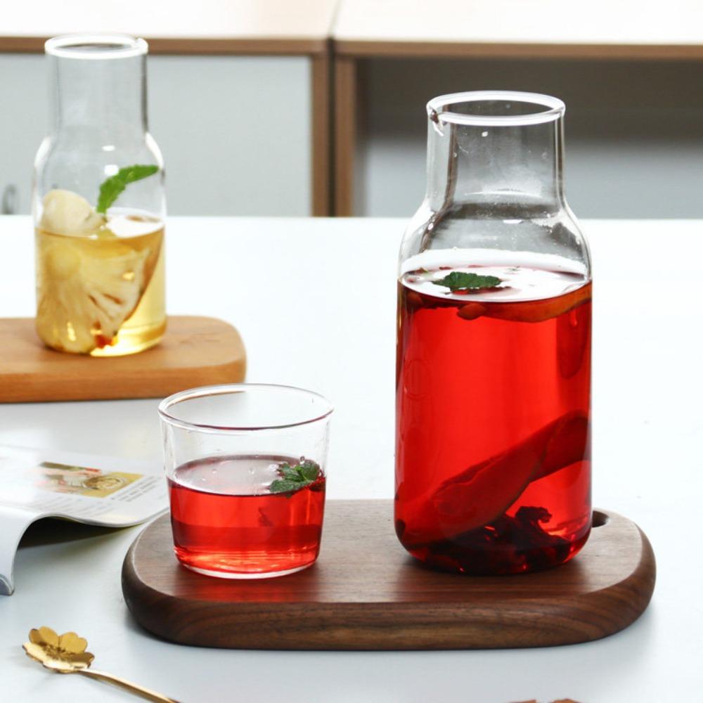 With Cup Bedside Glass Water Carafe Heat-resistant Juice Bottle Modern Drink Pitcher Living Room