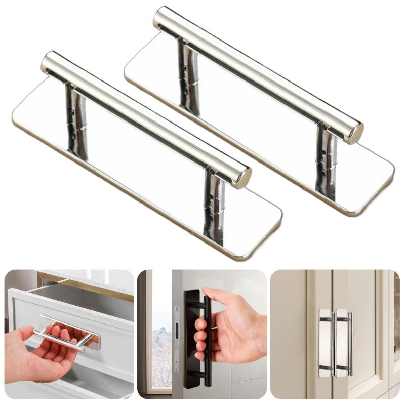 Strong Adhesive Plastic Door Pulls Smooth Grip Design Rustproof Easy To Clean Door Handles for Aluminum Wood Glass Door