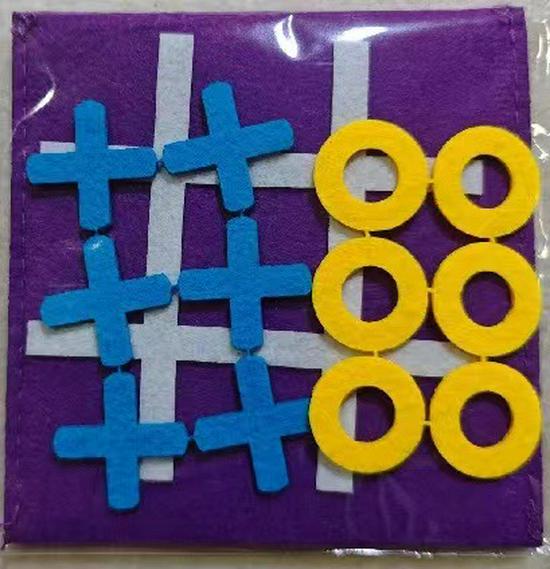 Children's Educational Tic-Tac-Toe Felt Game Board