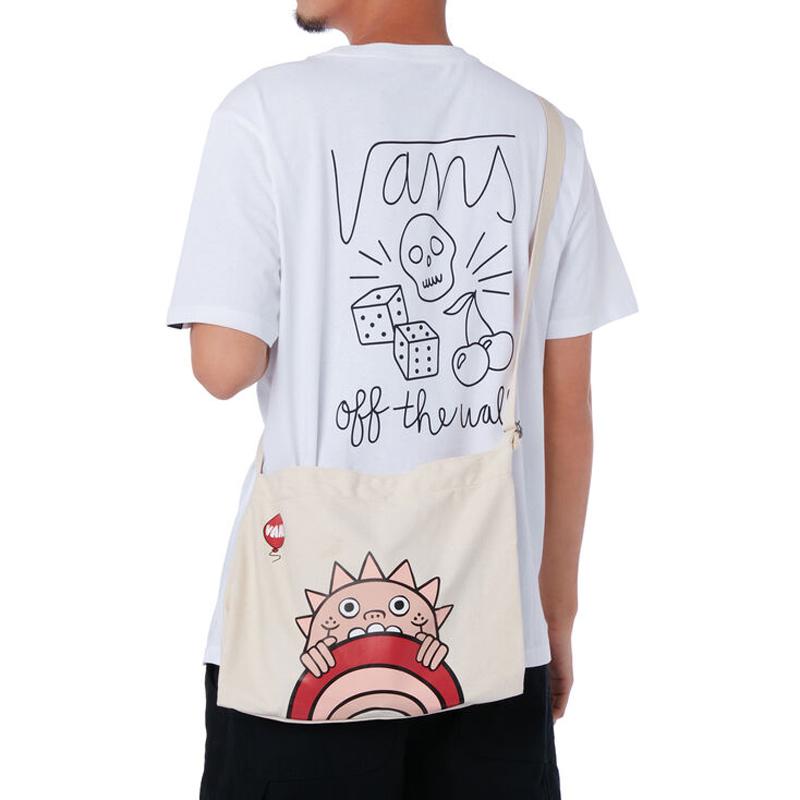 Vans Red Eye Collaboration Cotton Shoulder Bag, Crossbody Bag Regular Unisex White Vans VN0A5H4WFS81
