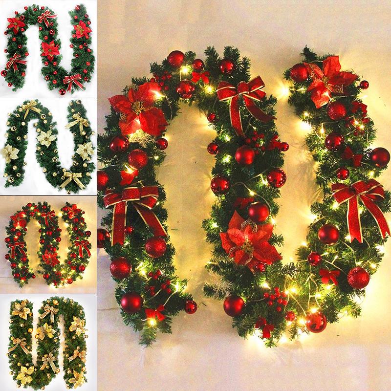 New Arrival 27M Wedding Decorated Light up Wreath Garland for Fireplace Tree