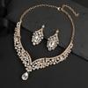 Crystal Choker Necklace Earrings Rhinestone Bridal Jewelry Sets for Bride Wedding Party Costume Accessories