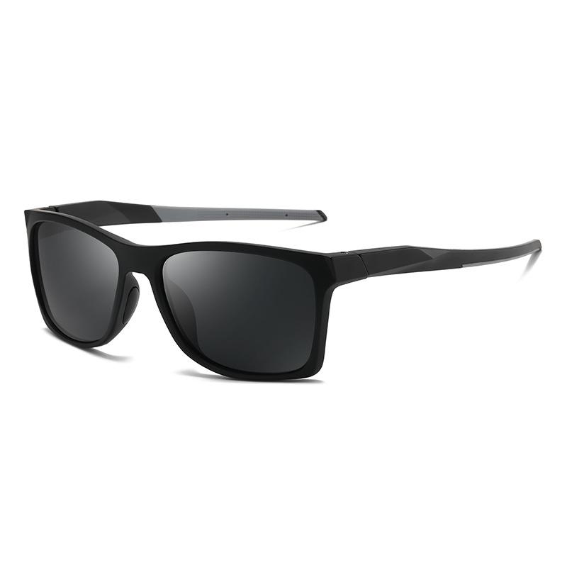 Nouveaux Lunettes de Soleil Polarisées Ultra Légères Carrées pour Hommes Antidérapantes Grande Monture Moulage par Injection Bicolore Lunettes de Conduite Cyclisme