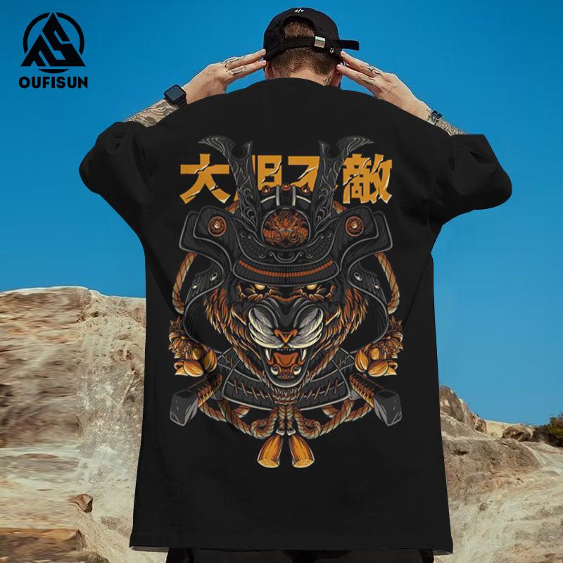 T-Shirts For Men 3d Japanese Ghost Warrior Print Man T-Shirt Hip Hop Tees Oversized T Shirt Men Clothes Vintage Street Tops