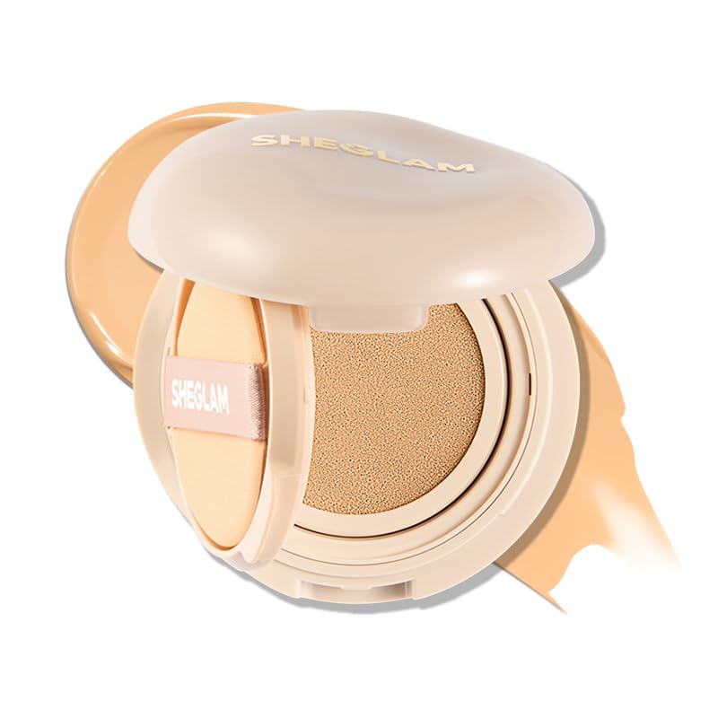 SHEGLAM Lock Go Cushion Soft Pore Coverage Shell & Long-Lasting Foundation, Matte, Lightweight, Waterproof, -