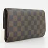 LOUIS VUITTON Porte Tresor International Purse N61215 Three fold Brown Damier canvas unisex Used