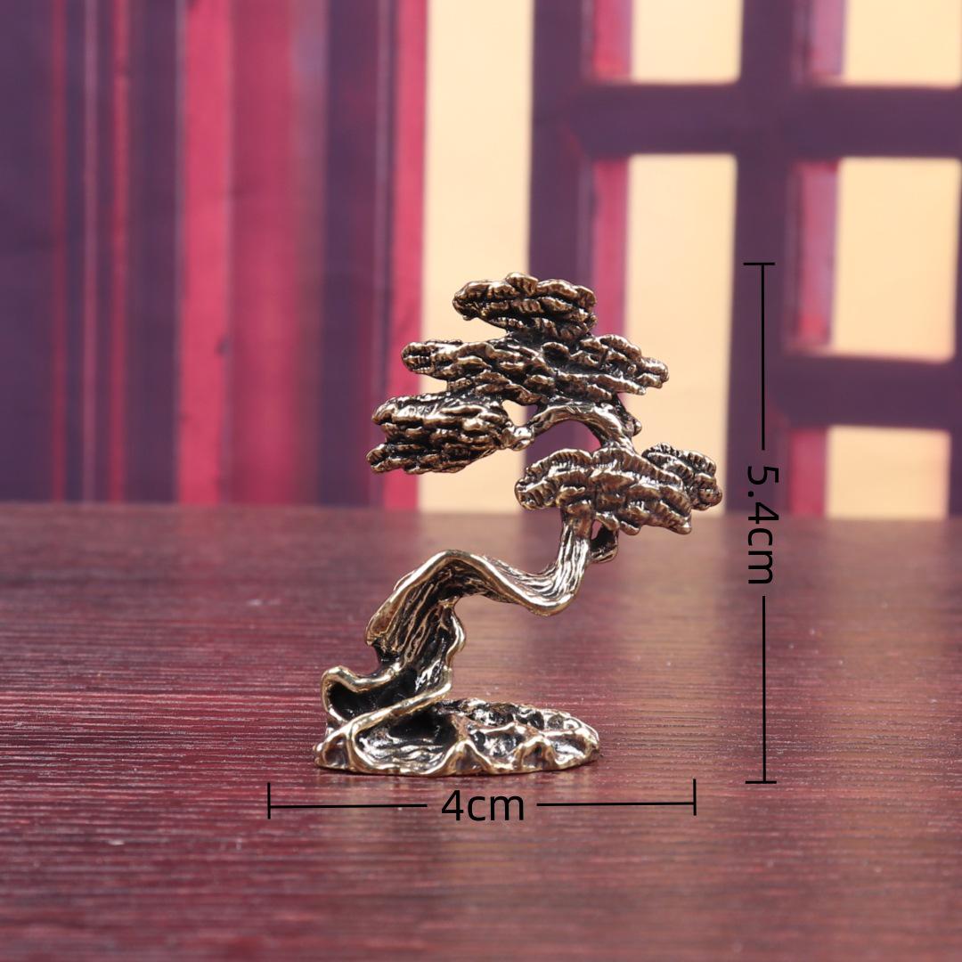 

Латунное украшение в виде сосны: Ретро Медная Скульптура Чайная Церемония Дерево Питомец Антиквариат.