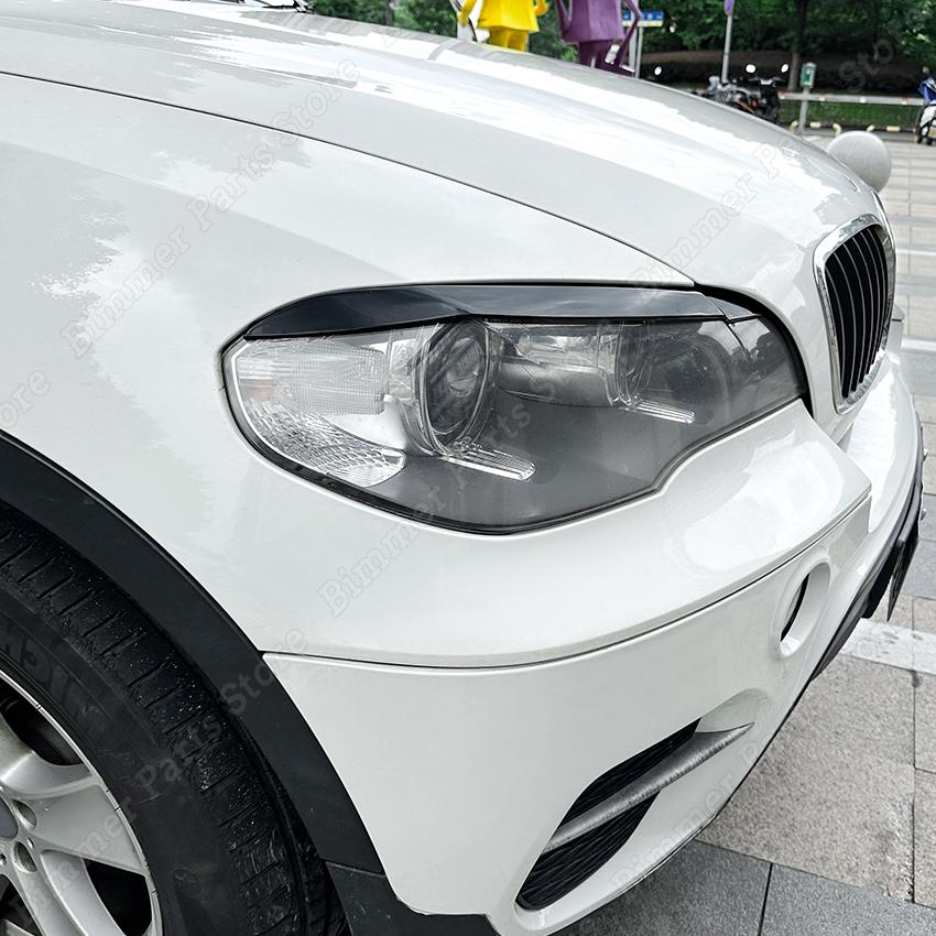 Autocollant de garniture de couvercle de paupière sourcil de phare avant de voiture pour BMW X5 E70 30d 48i 30i 35d 40d 30d 50i 35i M50d 2006-2013