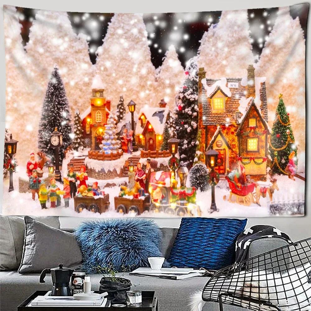Christmas Theme Tapestry Bedroom Living Room Home Wall Decoration