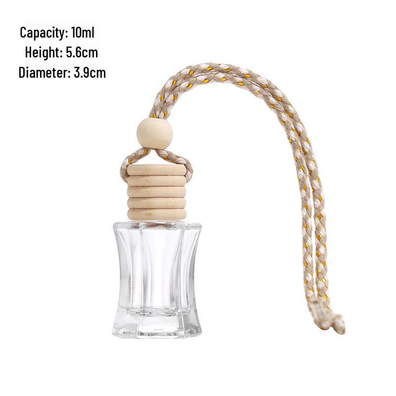 Transparent Car Vent Air Freshener Bottle with Lanyard - Essential Oil Diffuser & Rearview Mirror Pendant