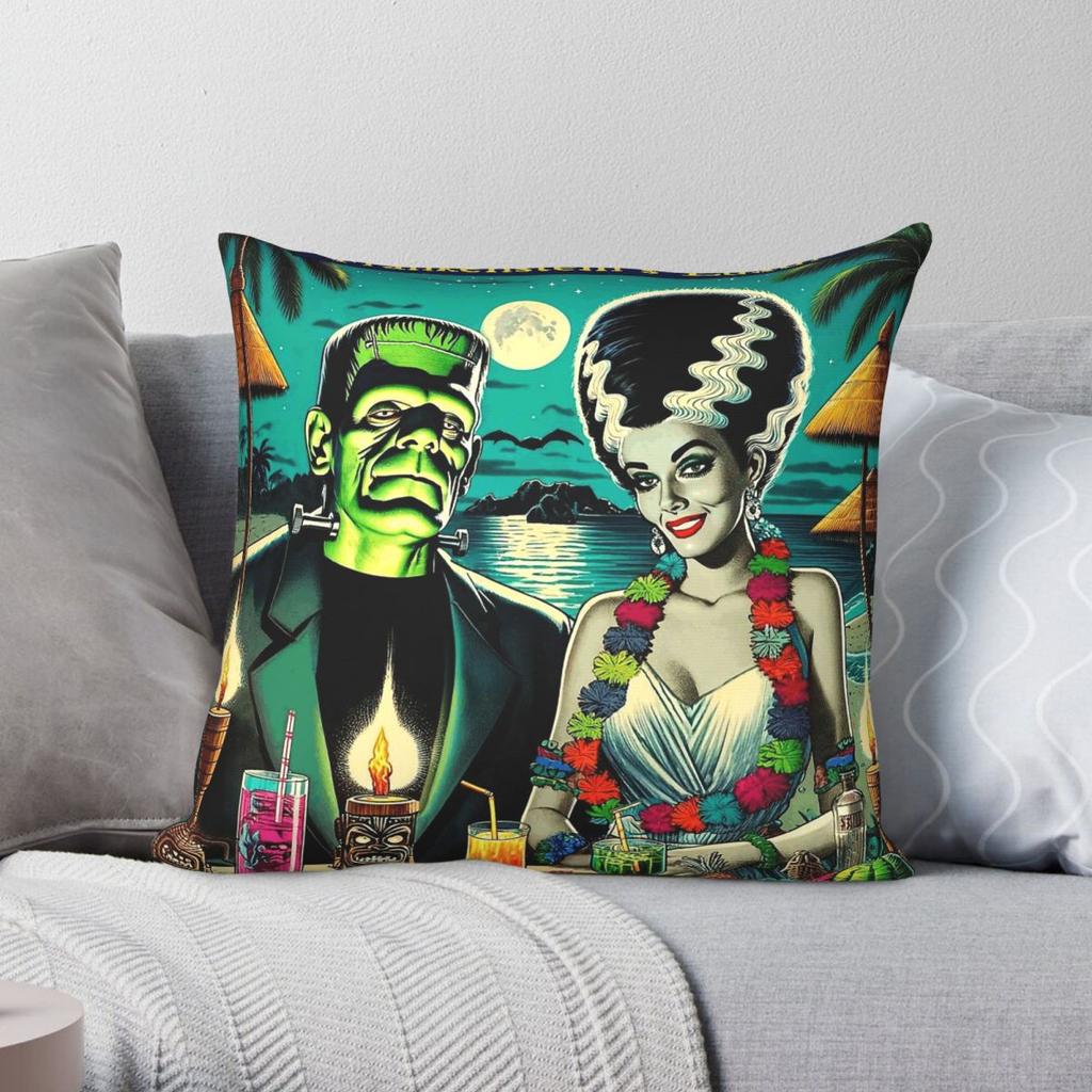 Tiki Terror Frankenstein Square Pillowcase Polyester Linen Velvet Pattern Zip Decor Home Cushion Cover