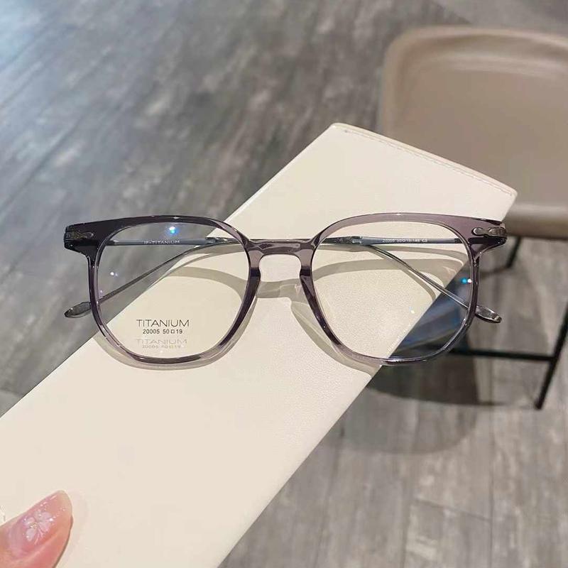 

Luxury Brand Replica Acetate Frame + Pure Titanium Temple Japanese Wide Brimmed Glasses Ladies Gentleman Ultra Light Frame Demo Lens
