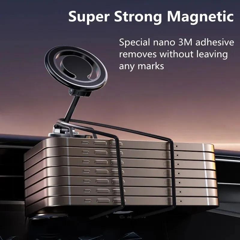 N72 Car Magnetic Phone Holder Foldable Dashboard Cellphone Bracket For Magsafe iPhone 17~12 Pro Max Samsung Xiaomi Magnet Mount
