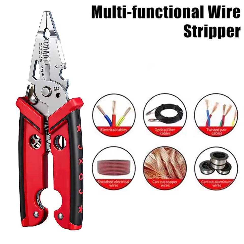 Upgraded 18 in 1 Electrician Pliers Multifunctional Wire Stripper Crimper Pliers Crimping Cutting Professional Electrician Tool