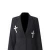 Elegant Oversized Blazer With Crystal Rhinestone Embellishment Loose Fit Office Chic Jacket Women