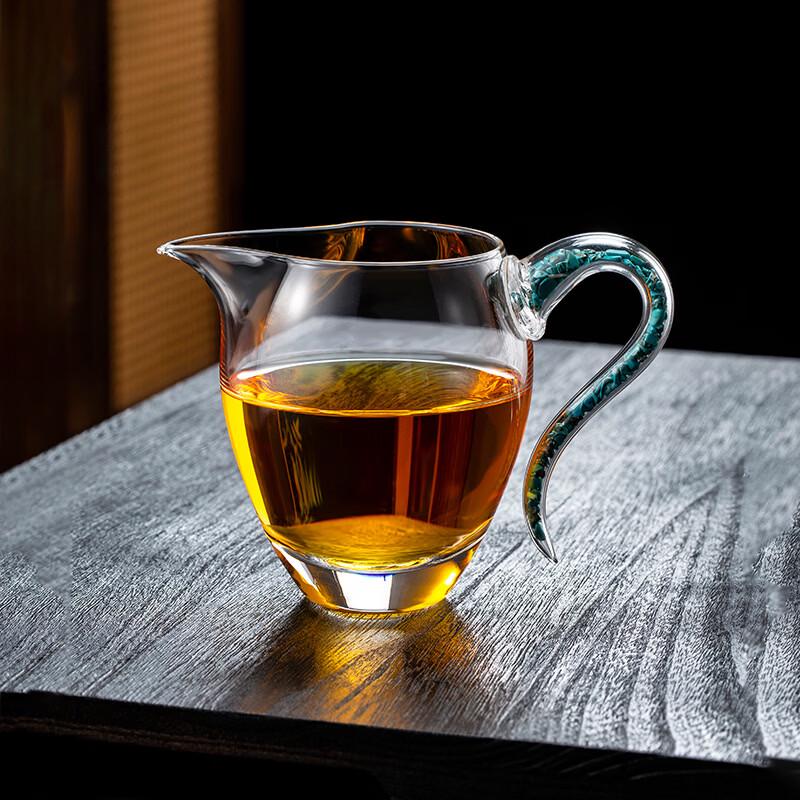 Gold Foil Turquoise Glass Gongdao Cup