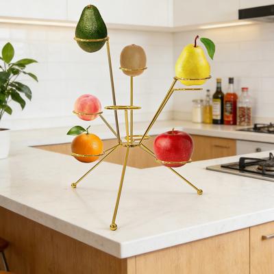 Exploded Fruit Bowl Stand Metal Sculptural Centerpiece for Kitchen Table Radial Design Creative Display Rack for Freshness Holds Fruits Cakes Decor