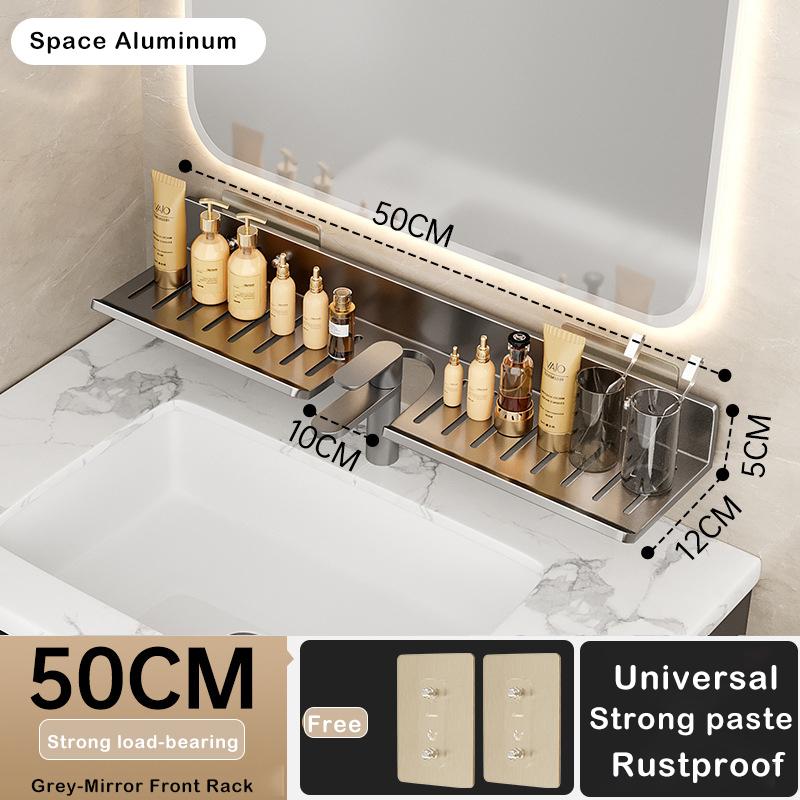 Around Faucet Holder Shower Shampoo Soap Cosmetic Holder Bathroom Storage Rack Organizer Over the Basin Shelf Mirror Front Rack