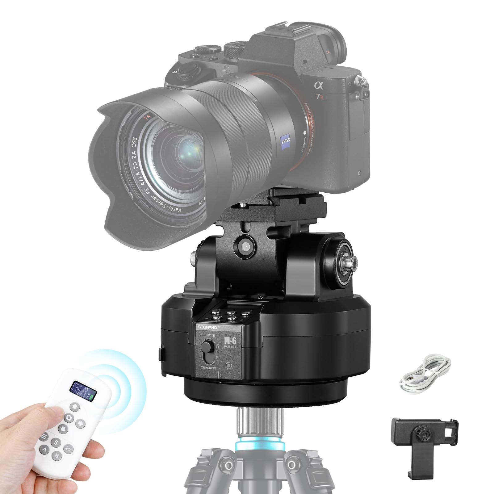 

SOONPHO M6 Электрическая панорамная головка с ИИ Авто 2 кг Нагрузка Легкая камера для смартфона Японская инструкция Подходит для прямой трансляции Выдача счетов Отслеживание, 360° чёрный