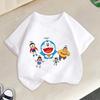 Doraemons Series Boys Girls Short Sleeve Top Summer Hot Cartoon T-shirt Cute Kids Base Clothes O-neck Funny Birthday Gift
