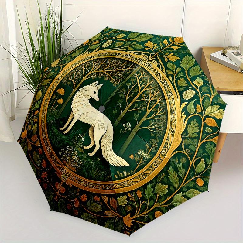

Forest Fox Elegance: Unique Decorative PlateUmbrella, Portable 3-Fold Umbrella for Men & Women,Christmas Gift ES342