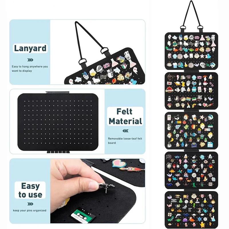 New DIY Hanging Enamel Lapel Pin Display Panels Felt Badge Button Brooch Storage Holder Jewelry Necklace Stand Earring Organizer