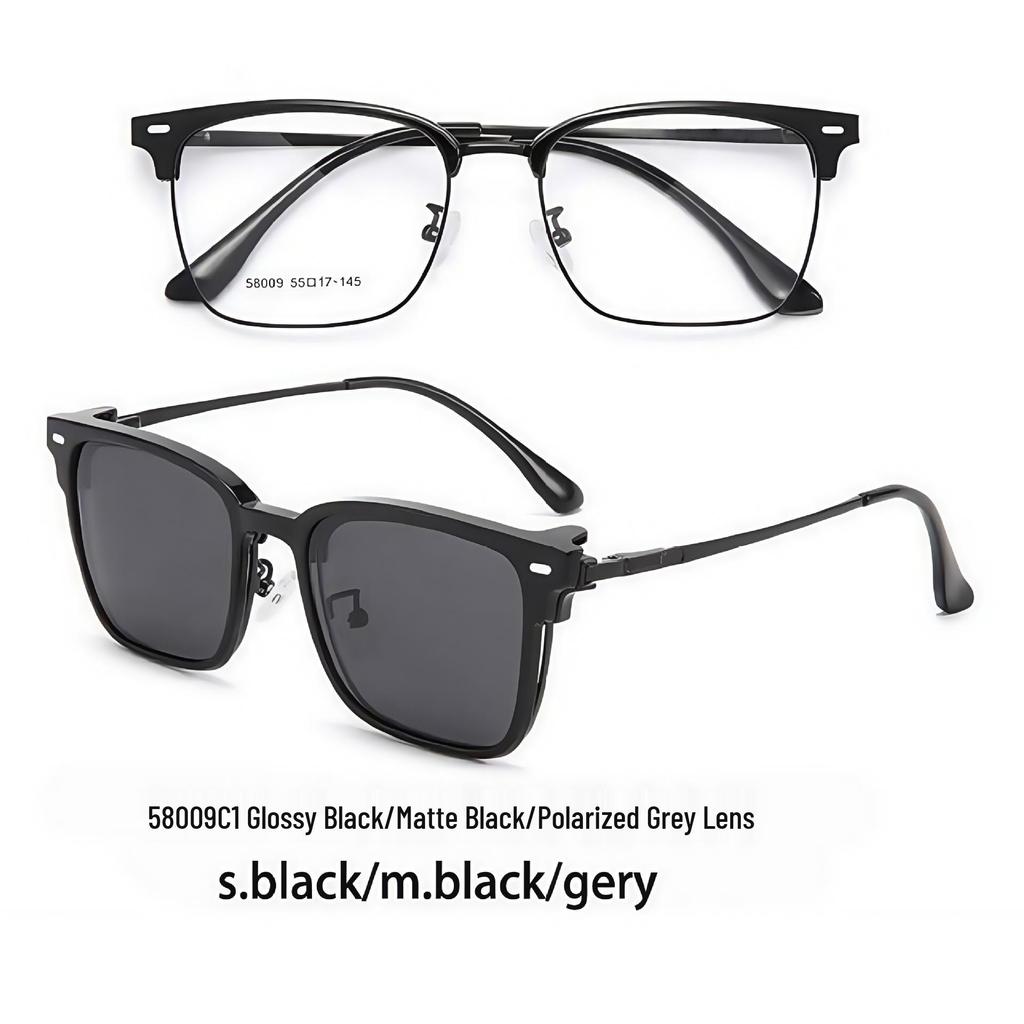 Men's Polarized Semi-Rimless Flip-Up Sunglasses - Magnetic, Minimalist, Outdoor Sports Light Luxury