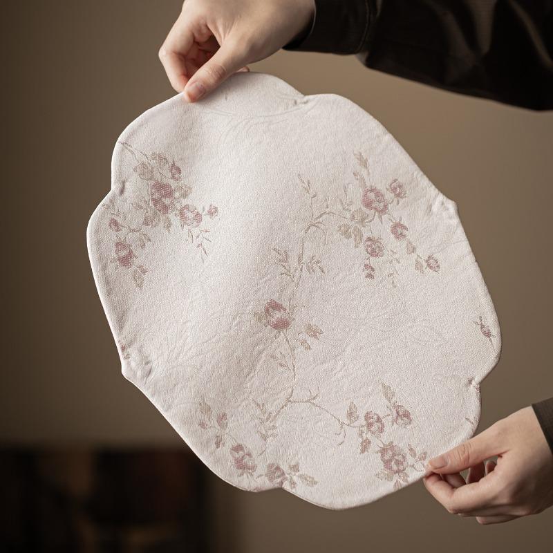 Fragrant cloud yarn small tea mat dry brewing mat new Chinese double-sided waterproof tea tablecloth mat national style fabric
