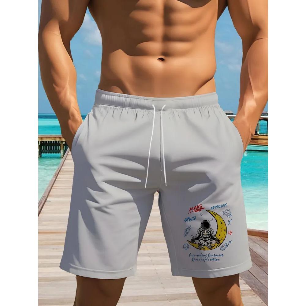 Summer Beach Shorts Men Colorful Creative Striped 3D Printed Board Shorts Casual Holiday Short Pants Loose Surf Swim Shorts