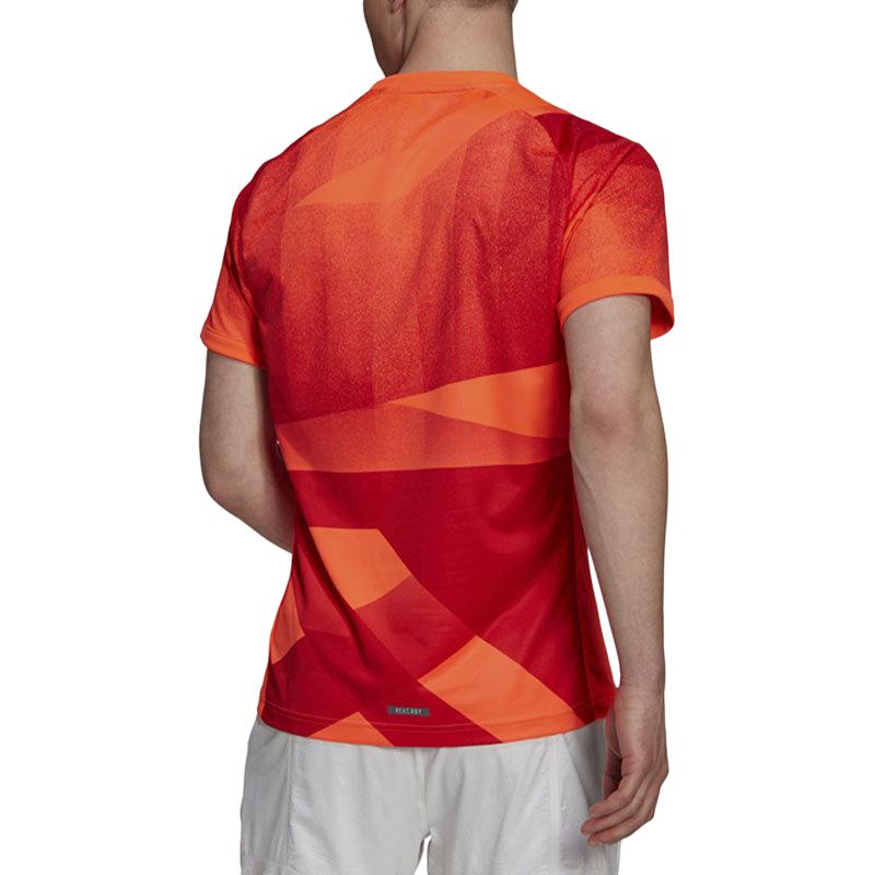 adidas T Shirts Unisex Red Crew Neck Moderate Straight Fit H18184