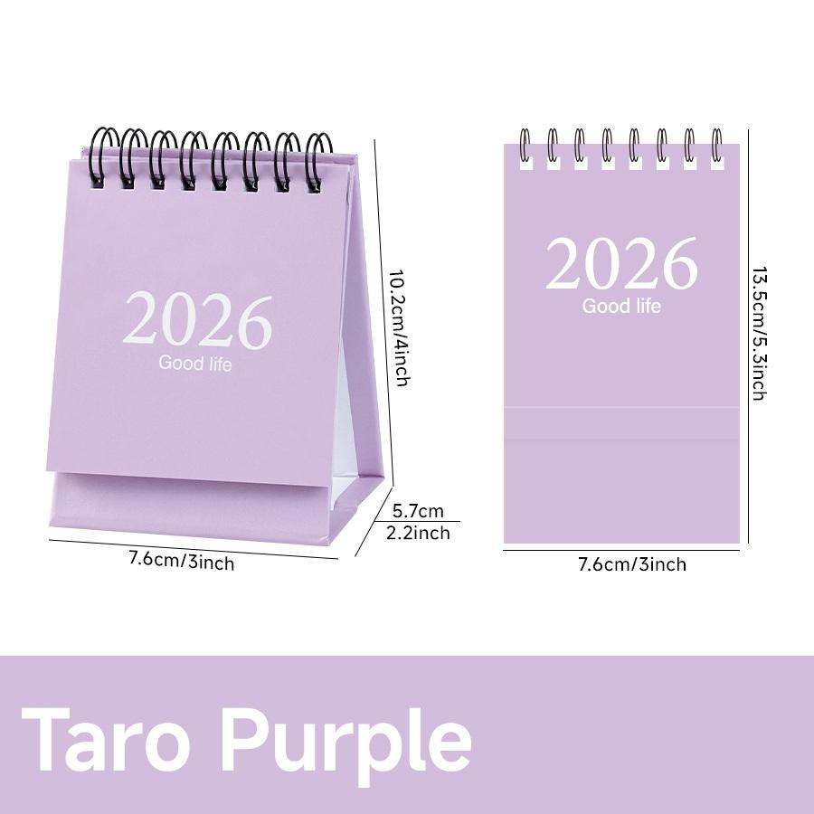 1pcs Mini Desk Calendars Pocket Calendar Standing Flip Steel Coil Yearly Daily Schedule Business Plan
