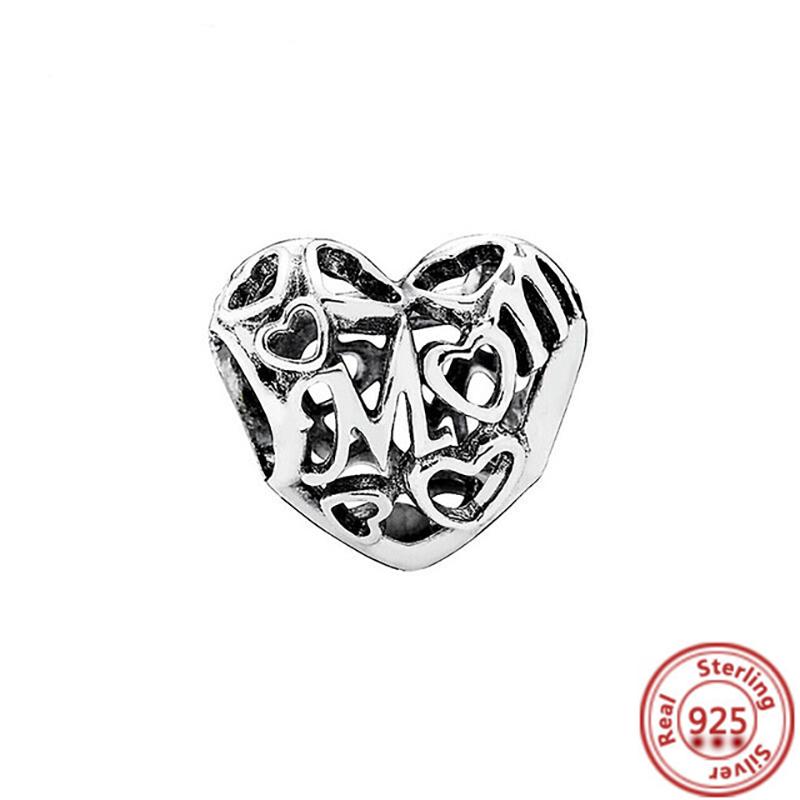 Authentic Fit Original Pantaro Charm Bracelet DIY Zircon 925 Sterling Copper Openwork Heart Shaped Infinite Love Mom Fine Beads