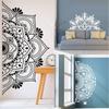 Art Wall Sticker Waterproof Bedroom DIY Decor Half Wall Sticker Living Room Mandala Mural Adjustable Beautiful