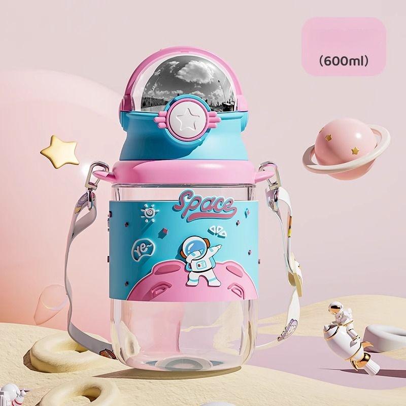 600ML Portable Reusable Plastic Cups For Party Home And Kitchen Water Bottle With Straw Camping Cup Thermal Drink Items